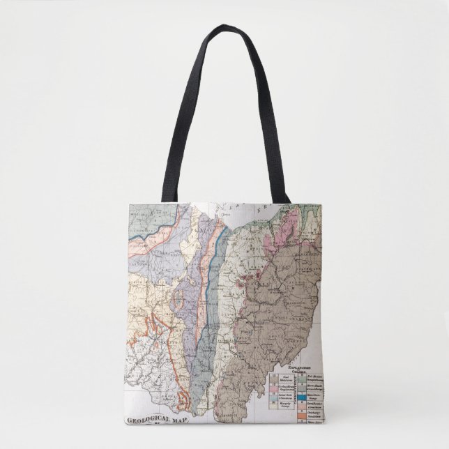 Bolso De Tela Mapa geológico de Ohio (Anverso)