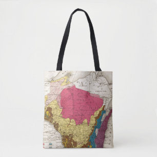 Bolso De Tela Mapa geológico de Wisconsin