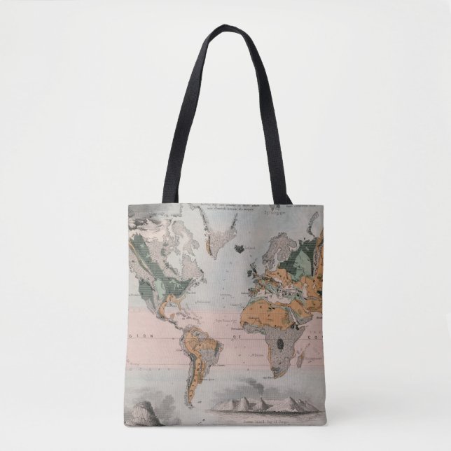Bolso De Tela Mapa geológico del mundo (Anverso)
