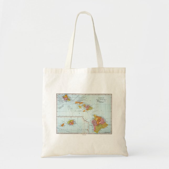 Bolso De Tela Mapa: Hawaii, 1905 (Frente)