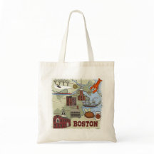 Mapa ilustrado de Boston Tote Bag