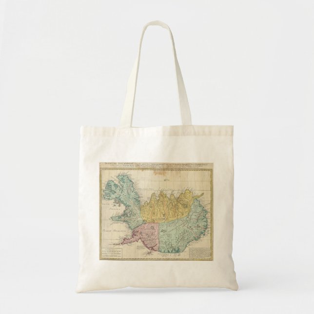 Bolso De Tela Mapa - Islandia (Frente)