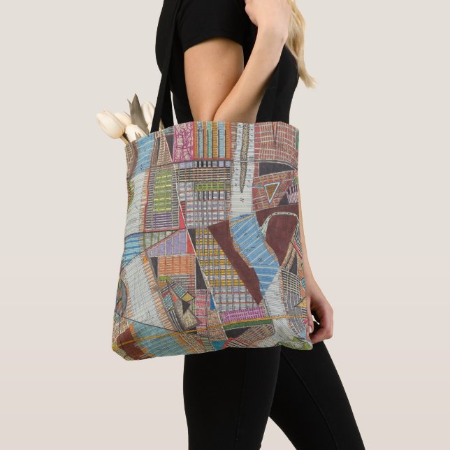 Bolso De Tela Mapa moderno de Nueva York II (Detalle)