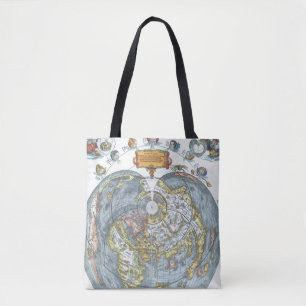 Bolso De Tela Mapa Mundial Antiguo en Forma de Corazón Vintage P