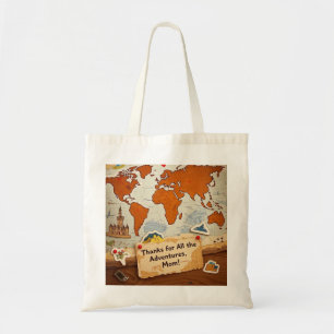 Bolso De Tela Mapa mundial de pines y puntos de referencia