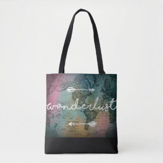 Bolso De Tela Mapa mundial de Wanderlust