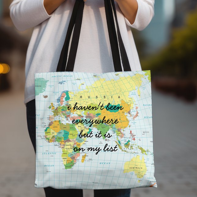 Bolso De Tela Mapa Mundial - No he estado en todas partes... (For those who haven't been everywhere... )