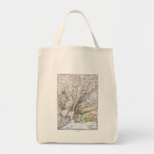 Bolso De Tela Mapa: New York-area, 1906