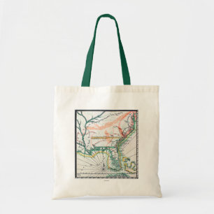 Bolso De Tela Mapa: Norteamérica, 1742