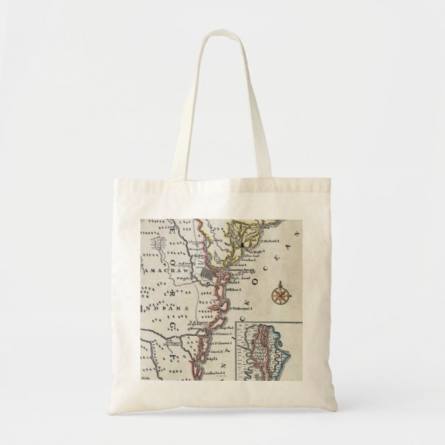 Bolso De Tela Mapa: Norteamérica, C1700 (Frente)