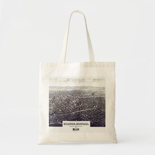 Bolso De Tela Mapa pictórico Billings - Montana - 1904 (Frente)