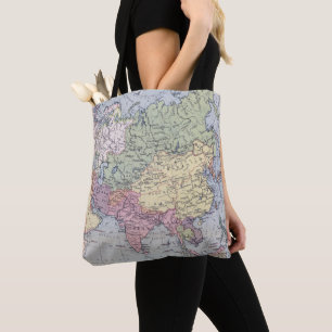 Bolso De Tela Mapa político el Asia