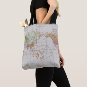 Bolso De Tela Mapa que muestra las idiomas del mundo
