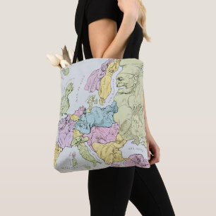 Bolso De Tela Mapa satírico de Europa el 1871