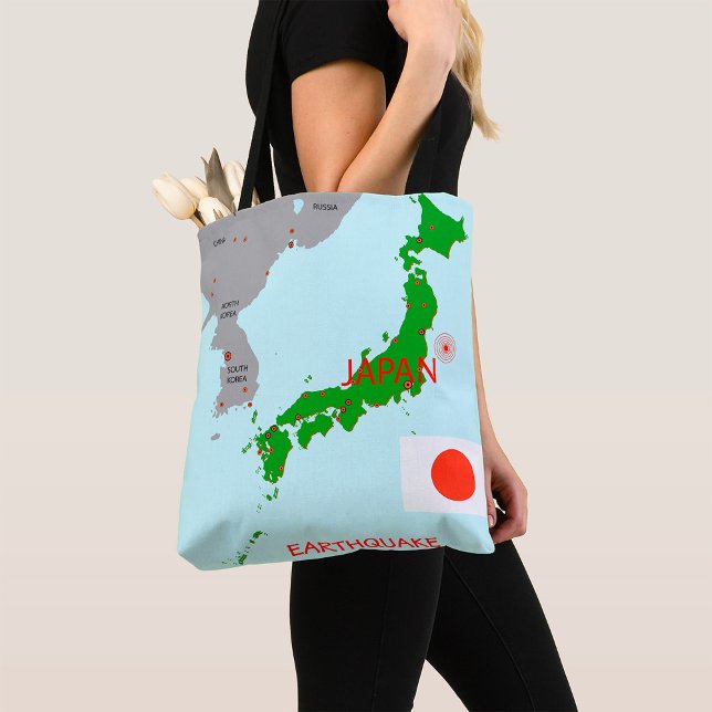 Bolso De Tela Mapa sísmico del terremoto de Japón (Subido por el creador)