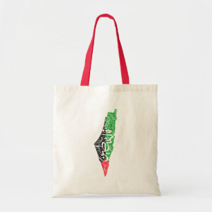 Bolso De Tela Mapa y bandera de Palestina libre ف ن س ط