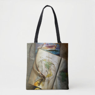 Bolso De Tela Mapa y compás
