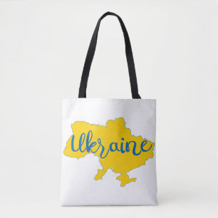 Bolso De Tela Mapa y letras de Ucrania