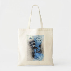 Bolso De Tela Mapache - colgando