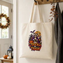 Mapache de Halloween vampiro de truco o basura 
