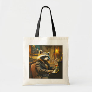 Bolso De Tela Mapache De Piano Lindo Fantasía Tocando