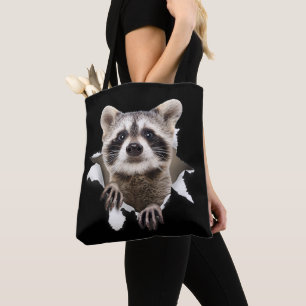 Bolso De Tela Mapache Desgarrado Para Amante De Mapaches, Papá M