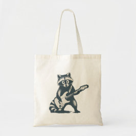 Bolso De Tela Mapache Divertido Tocando Guitarra Eléctrica