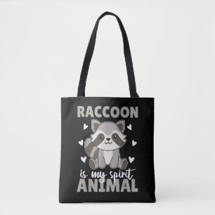 Bolso De Tela Mapache es mi animal espiritual Mapache lindo
