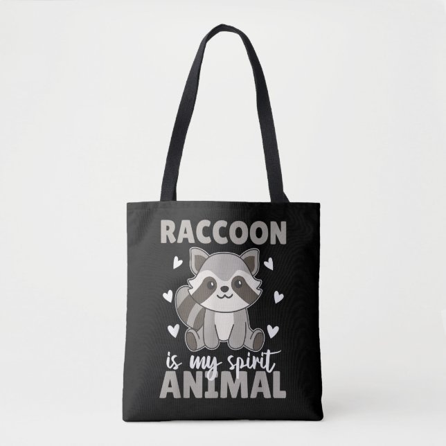 Bolso De Tela Mapache es mi animal espiritual Mapache lindo (Anverso)