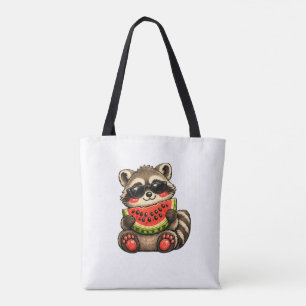 Bolso De Tela Mapache Lindo con Sandía