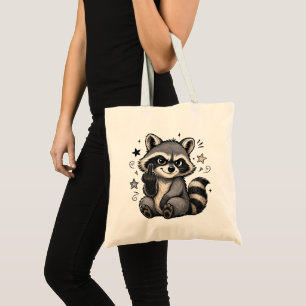 Bolso De Tela Mapache Saso Mostrando Actitud
