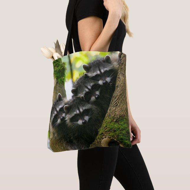 Bolso De Tela Mapaches adorables del bebé (Detalle)