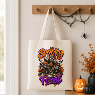 Bolso De Tela Mapaches de Halloween Niño Feral Espeluznante