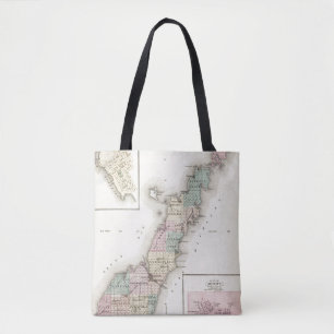 Bolso De Tela Mapas del condado de Door, bahía del esturión y 
