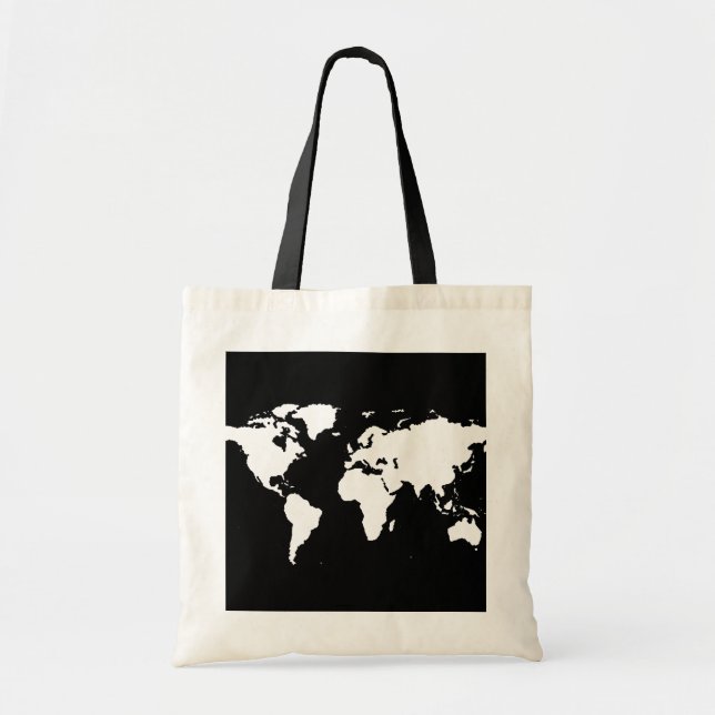 Bolso De Tela mapas del mundo ~ color del personalizable (Frente)