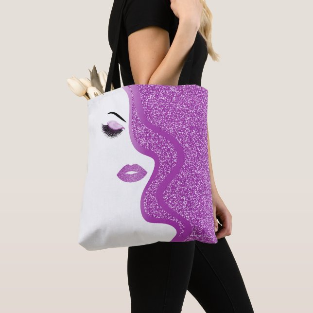 Bolso De Tela Maquillaje con efecto purpurina (Detalle)