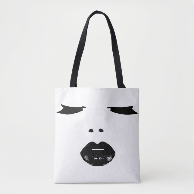 Bolso De Tela maquillaje ojos de arte pop azotan labios de lápiz (Anverso)