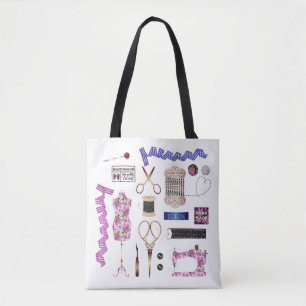 Bolso De Tela Máquina de coser con tema