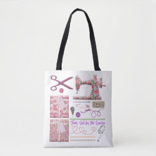 Bolso De Tela Máquina de coser con tema