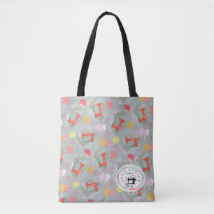 Bolso De Tela Máquina de coser gris amor