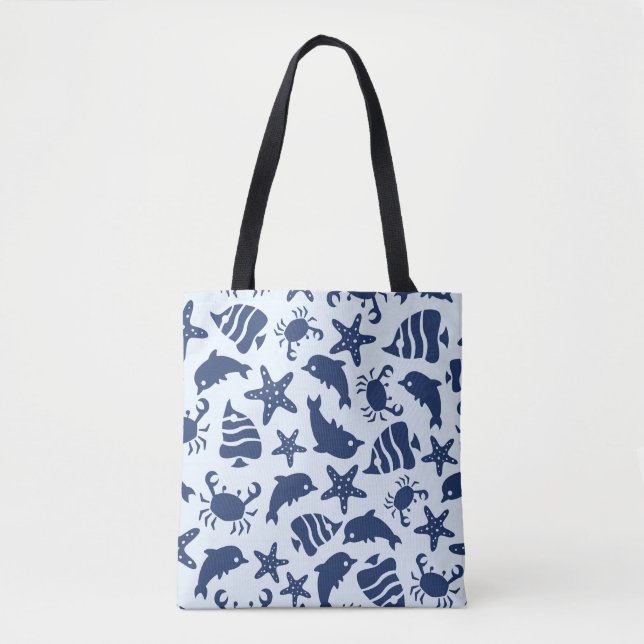 Bolso De Tela Mar Azul (Anverso)