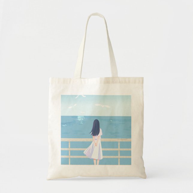 Bolso De Tela Mar de Serenidad (Versión de Chica) (Frente)