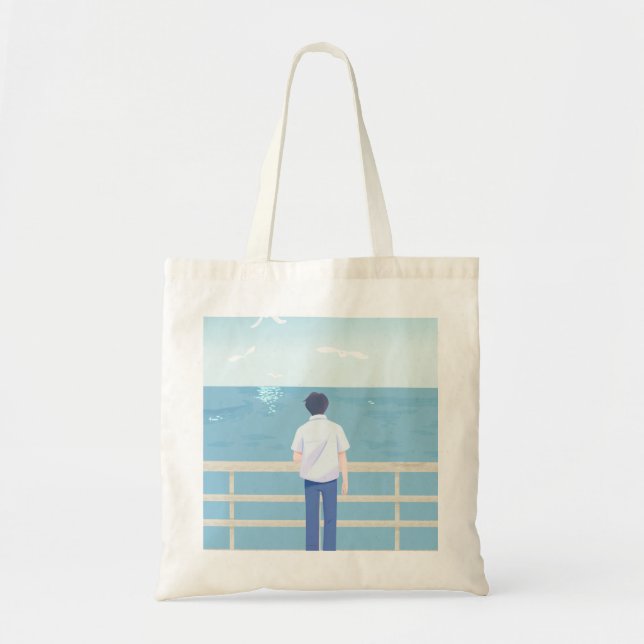 Bolso De Tela Mar de Serenidad (Versión masculina) (Frente)
