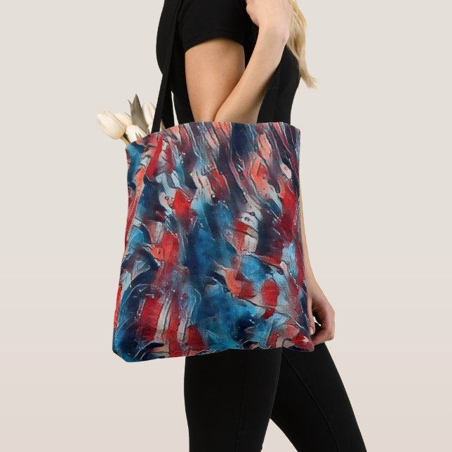 Bolso De Tela Mar en Llamas (Detalle)