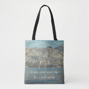 Bolso De Tela Mar tranquilo y hermosas montañas