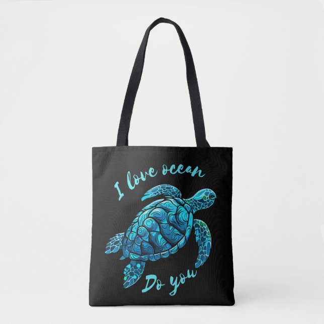 Bolso De Tela Mar Turco amor Océano (Anverso)
