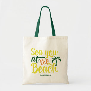 Bolso De Tela Mar usted en la cita del verano de la playa