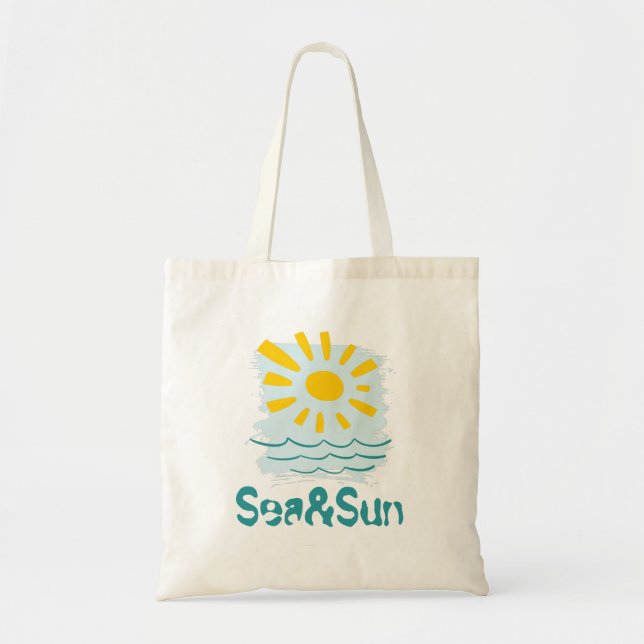 Bolso De Tela Mar y Sol (Frente)