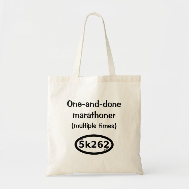 Bolso De Tela marathoner lleno Uno-y-hecho (tiempos múltiples) (Frente)