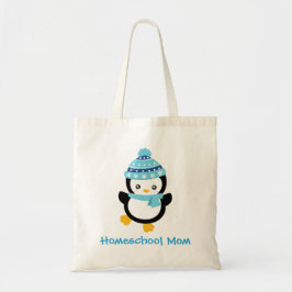 Bolso De Tela Maravilloso invierno Pingüino Homeschool Mamá